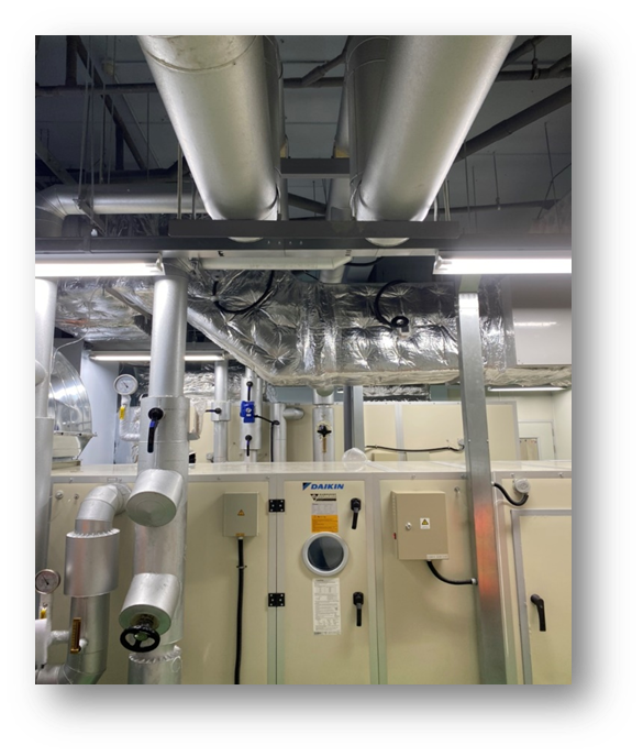 Lắp đặt cụm xử lý không khí AHU Daikin & hệ thống van nước lạnh Chiller