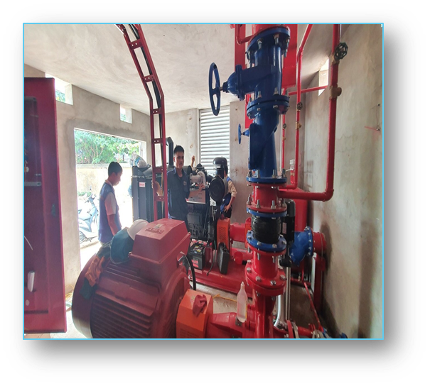 Thi công lắp đặt trạm bơm chữa cháy công suất lớn & cụm van đường ống