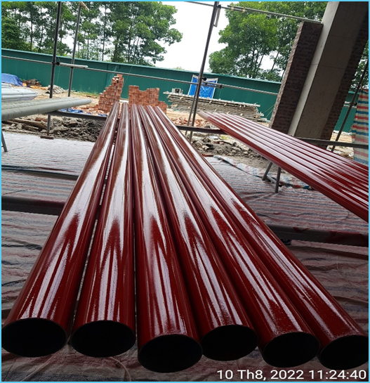 Chuẩn bị & sơn chống rỉ đường ống thép PCCC trước khi thi công lắp đặt